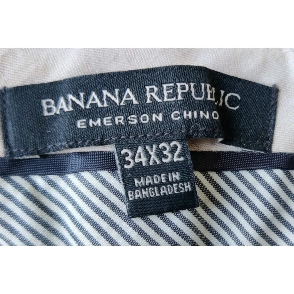 Banana Republic Men's Emerson Straight Chino 100% Cotton‎ Gray Size 34x32
